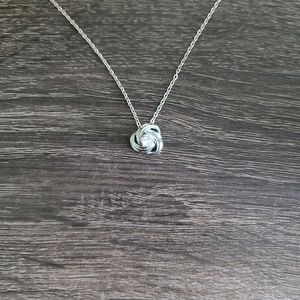 Crystal Pendant Necklace in Sterling Silver